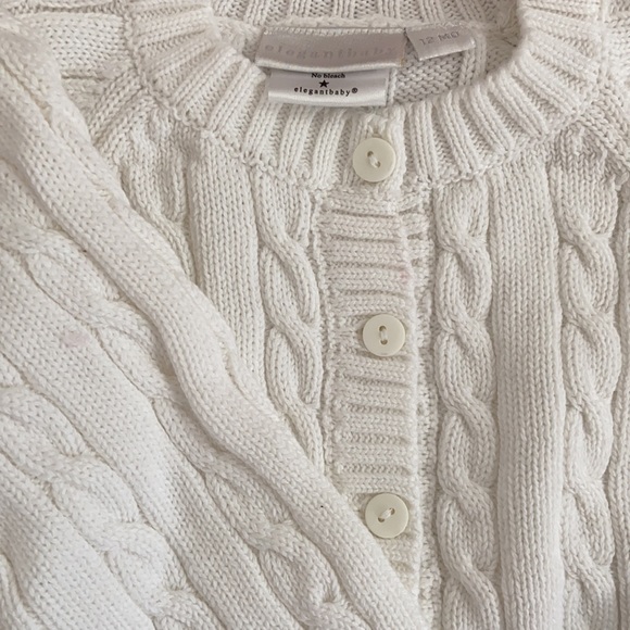 NWT White Baby sweater (size 12 mo) - Picture 2 of 4